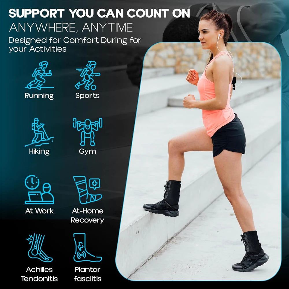 1PCS Ankle Stabilizer Brace for Basketball Running | Lace-Up Adjustable Support for Sprained Ankle, Arthritis & Injury Recovery