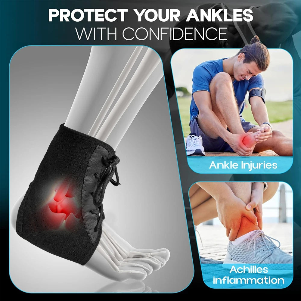 1PCS Ankle Stabilizer Brace for Basketball Running | Lace-Up Adjustable Support for Sprained Ankle, Arthritis & Injury Recovery