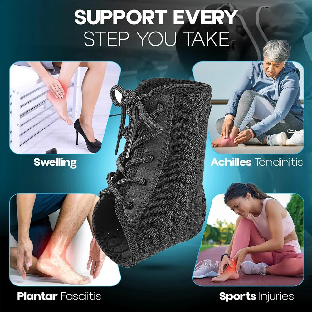 1PCS Ankle Stabilizer Brace for Basketball Running | Lace-Up Adjustable Support for Sprained Ankle, Arthritis & Injury Recovery