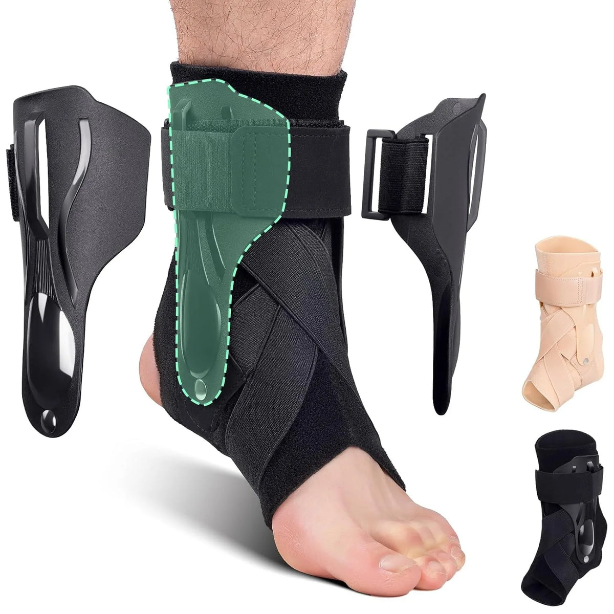 Ankle Support Brace with X-shaped Cross-fixing Compression Sleeve Lace Up Ankle Support for Men and Women, Ankle Wrap Suitable f