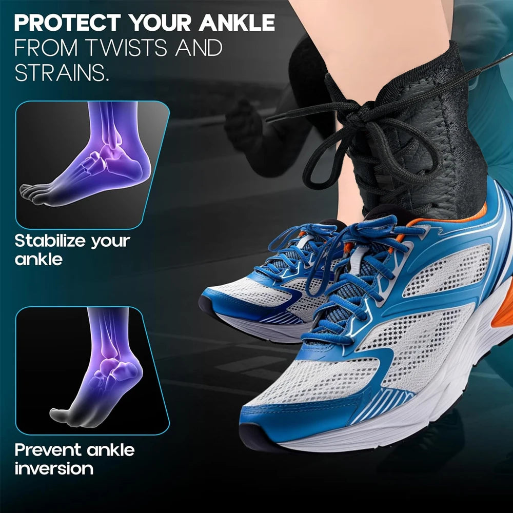 1PCS Ankle Stabilizer Brace for Basketball Running | Lace-Up Adjustable Support for Sprained Ankle, Arthritis & Injury Recovery