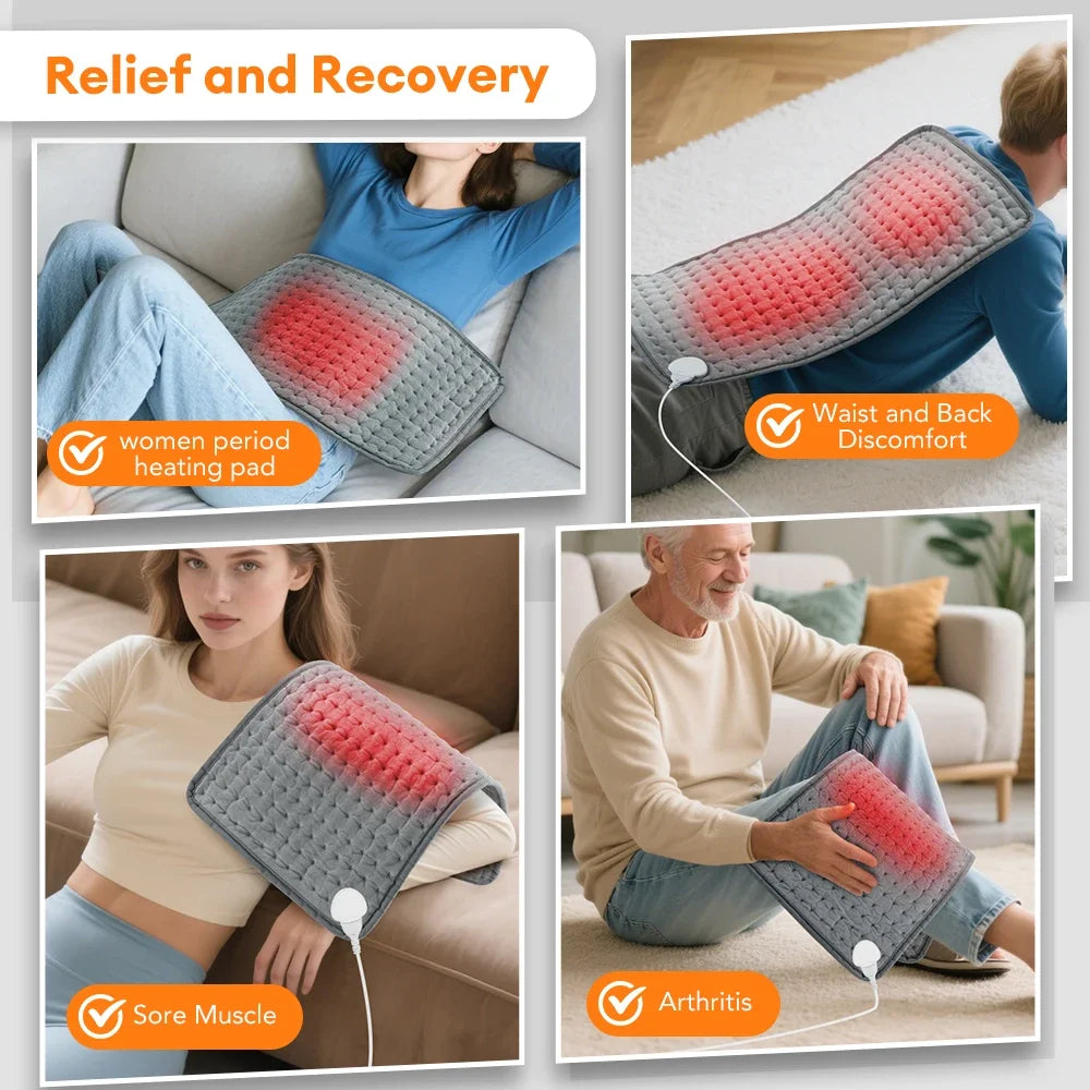 Electric Heating Blanket Thermal Pads Warmer 9 Levels Heated Mat Soft&Safe Winter Body Back Leg Warmer Pads Home Use  60*30cm