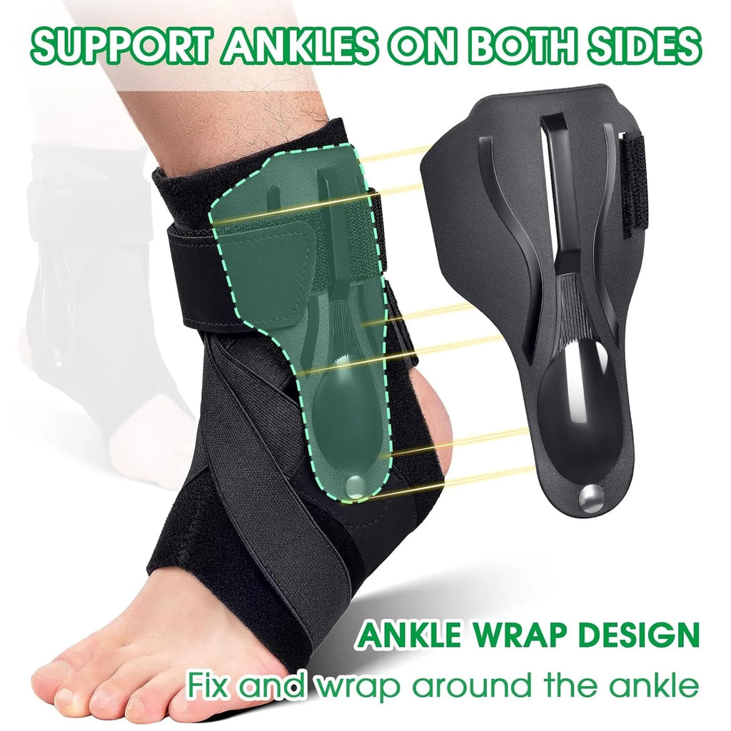 Ankle Support Brace with X-shaped Cross-fixing Compression Sleeve Lace Up Ankle Support for Men and Women, Ankle Wrap Suitable f