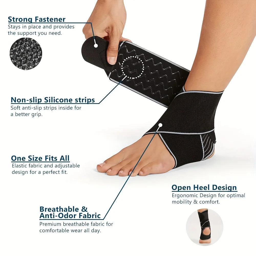 1pcs Ankle Support Brace for Men & Women, Comfortable Ankle Stabilizer, Adjustable Compression Wrap for Activities