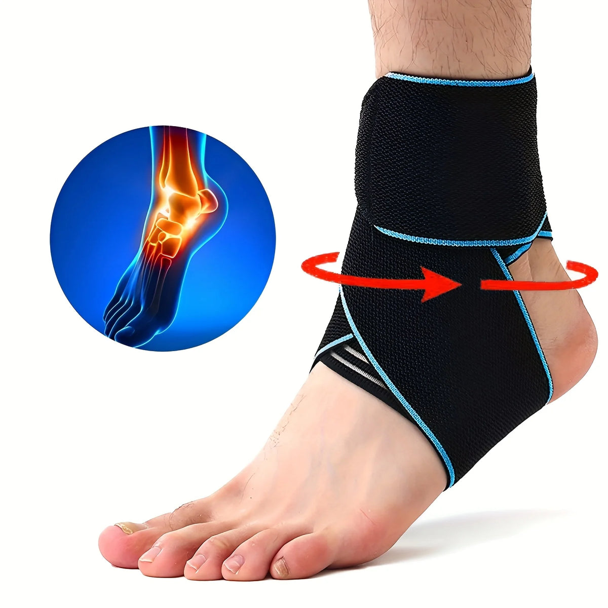 1pcs Ankle Support Brace for Men & Women, Comfortable Ankle Stabilizer, Adjustable Compression Wrap for Activities