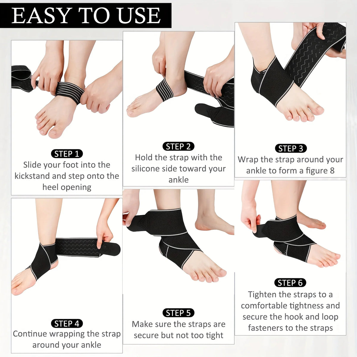 1pcs Ankle Support Brace for Men & Women, Comfortable Ankle Stabilizer, Adjustable Compression Wrap for Activities