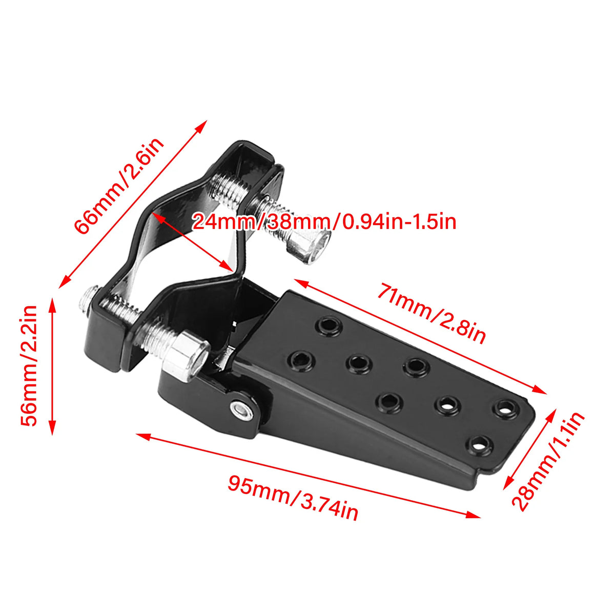 Black Stylish Metal Motorcycle Motorbike Frame Foot Pegs Rests Pedals Motorcycle Foot Rests Motorcycle Foot Peg Foot Rests