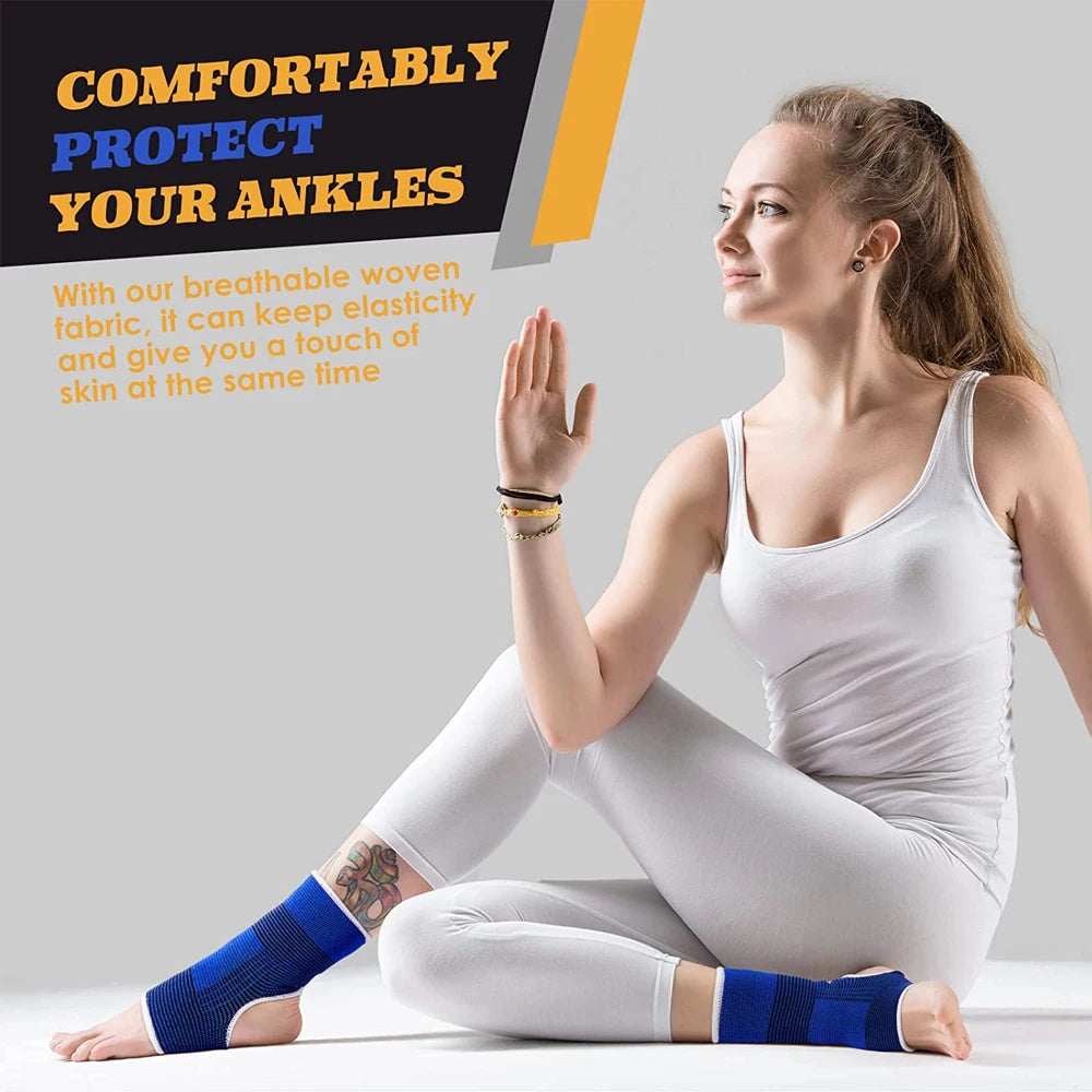 1 Pair Professional Elastic Knitted Ankle Support Band Ankle Brace for Ankle Sprain Sports Protects Shoes Ankle Therapy