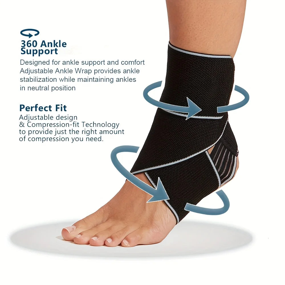 1pcs Ankle Support Brace for Men & Women, Comfortable Ankle Stabilizer, Adjustable Compression Wrap for Activities
