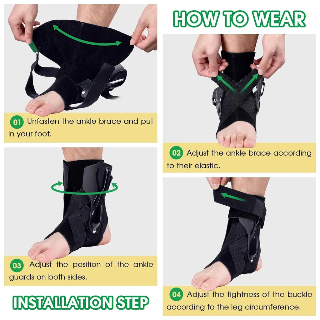 Ankle Support Brace with X-shaped Cross-fixing Compression Sleeve Lace Up Ankle Support for Men and Women, Ankle Wrap Suitable f