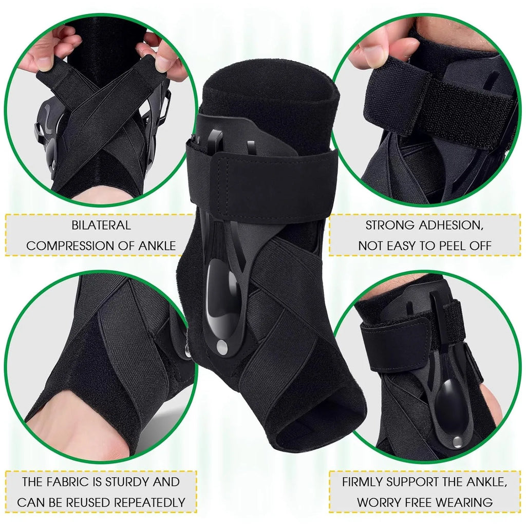 Ankle Support Brace with X-shaped Cross-fixing Compression Sleeve Lace Up Ankle Support for Men and Women, Ankle Wrap Suitable f