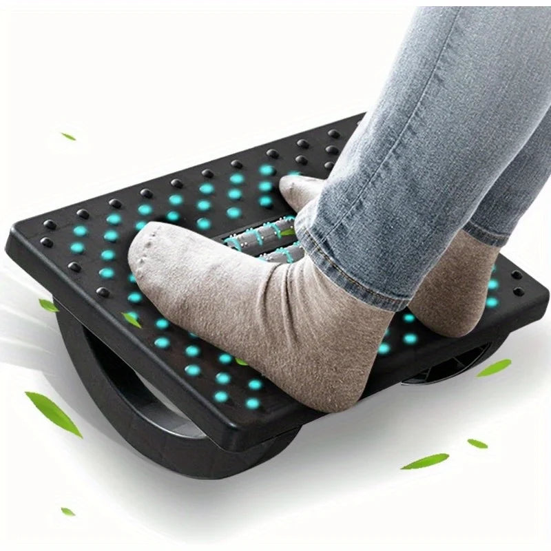 Foot Rest for Under Desk at Work - Ergonomic Foot Stools for Under Office Desk -Rocking Footrest with Roller Massager -Leg Rest