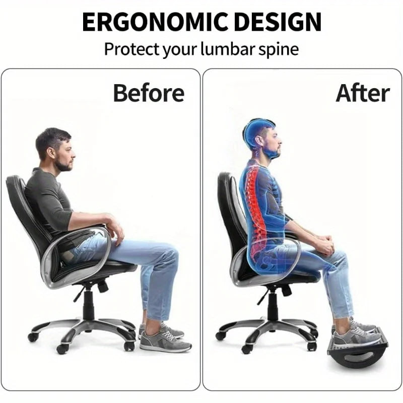 Foot Rest for Under Desk at Work - Ergonomic Foot Stools for Under Office Desk -Rocking Footrest with Roller Massager -Leg Rest