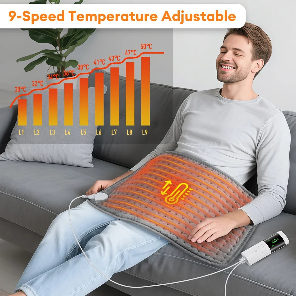 Electric Heating Blanket Thermal Pads Warmer 9 Levels Heated Mat Soft&Safe Winter Body Back Leg Warmer Pads Home Use  60*30cm